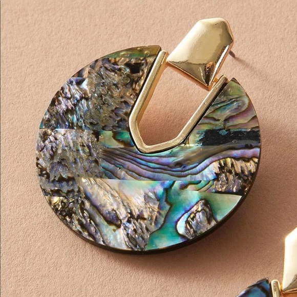 LAST SET Diane Abalone Shell Earrings - Picture 3 of 4